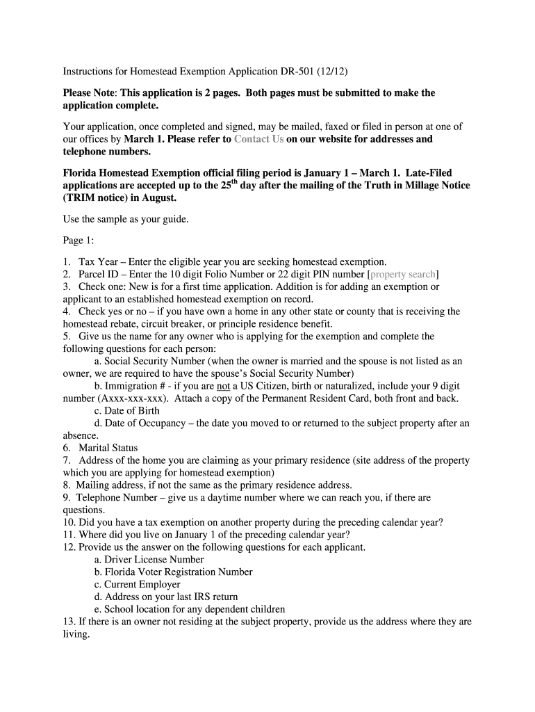 2012 Form FL DR 501 Fill Online Printable Fillable Blank PdfFiller