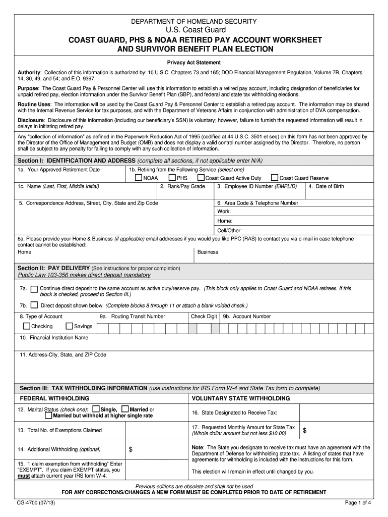 2013 Form USCG CG 4700 Fill Online Printable Fillable Blank PdfFiller