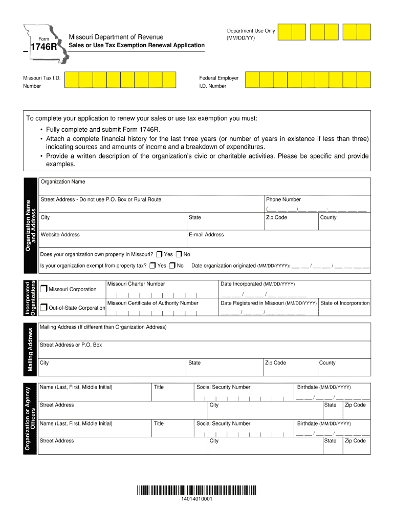 2014 2024 Form MO 1746R Fill Online Printable Fillable Blank PdfFiller