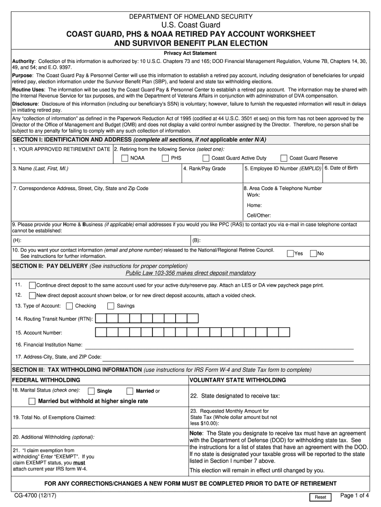 2017 2020 Form USCG CG 4700 Fill Online Printable Fillable Blank 