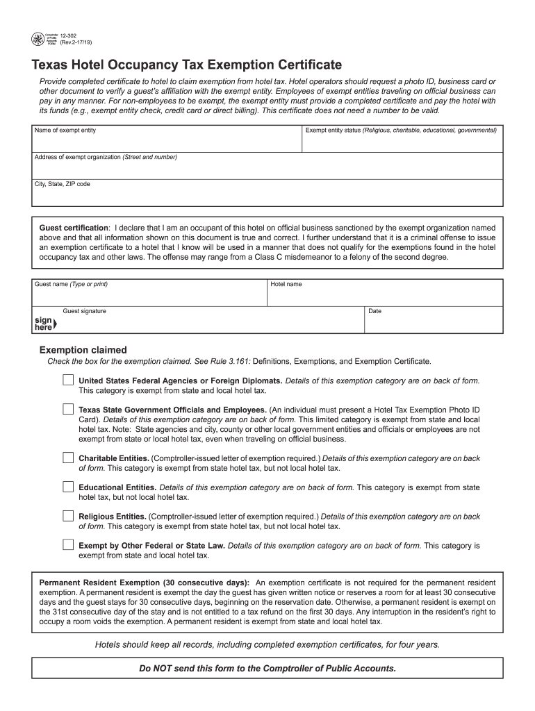 2017 2021 Form Tx Comptroller 12 302 Fill Online Printable Fillable 