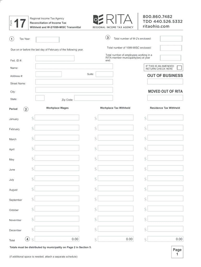 2019 2024 Form OH RITA 17 Fill Online Printable Fillable Blank 