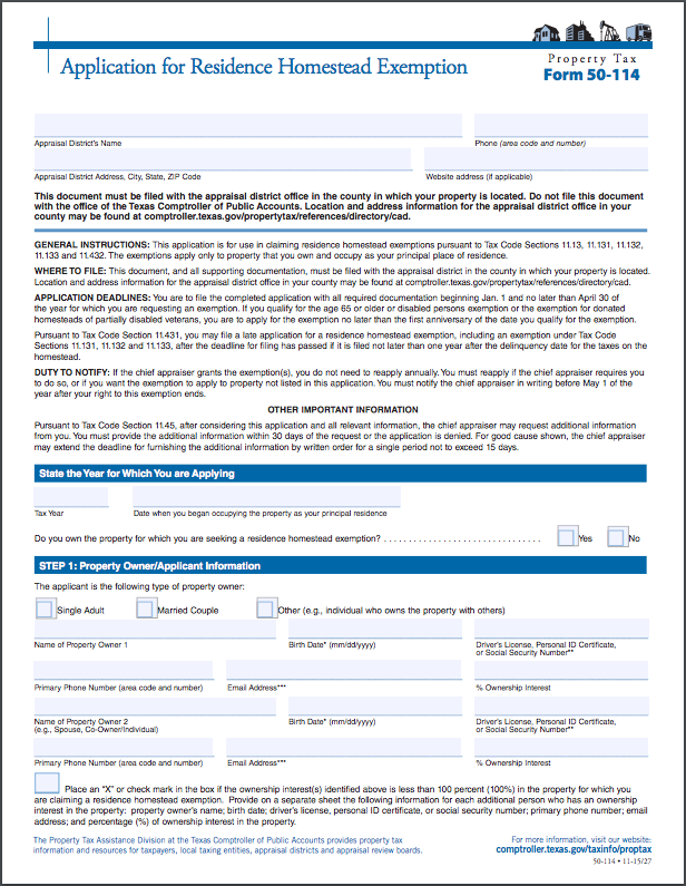 How To Fill Out Homestead Exemption Form Bexar County Texas 