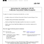 AB540 EXEMPTION FORM PDF