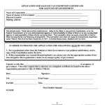 Application For Sale use Tax Exemption Certificate For Agencies Of