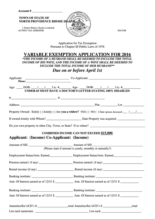 Application For Tax Exemption Form Printable Pdf Download