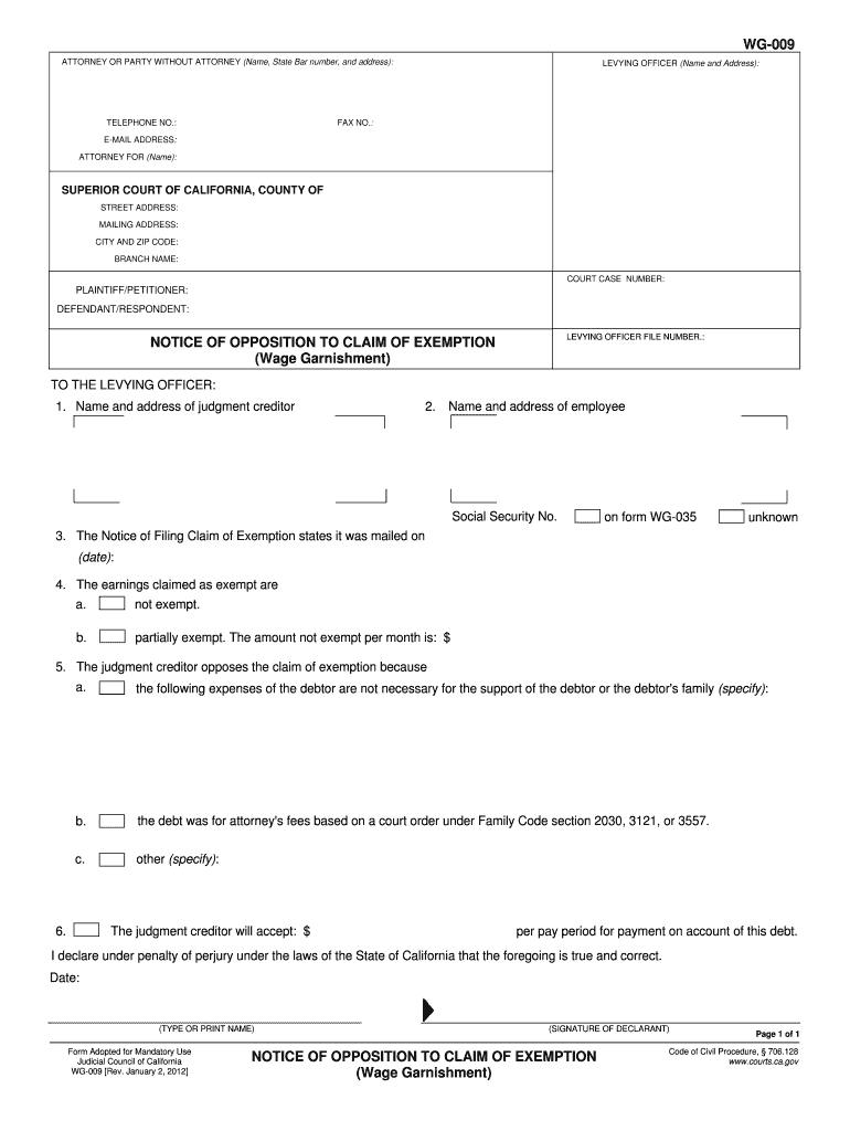 CA WG 009 2012 2024 Complete Legal Document Online US Legal Forms