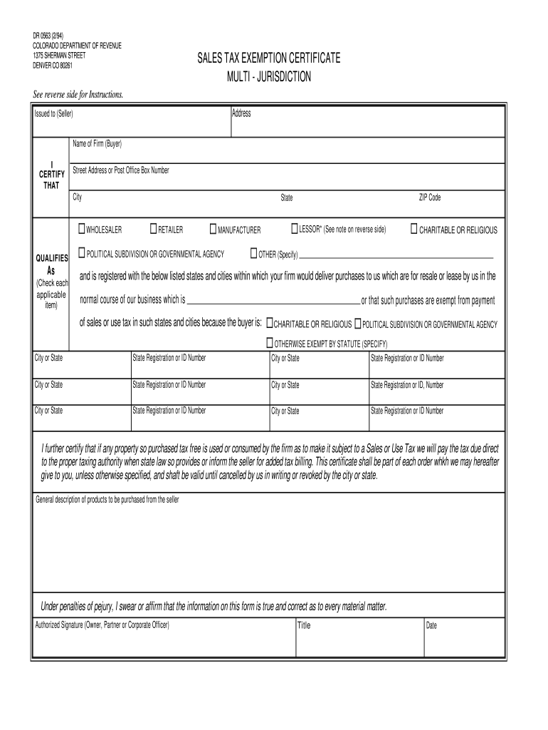 Colorado Resale Certificate Fillable Form Fill Out And Sign Printable 