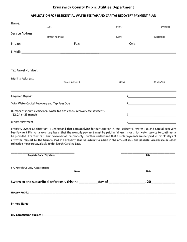 Fill Free Fillable Forms Brunswick County