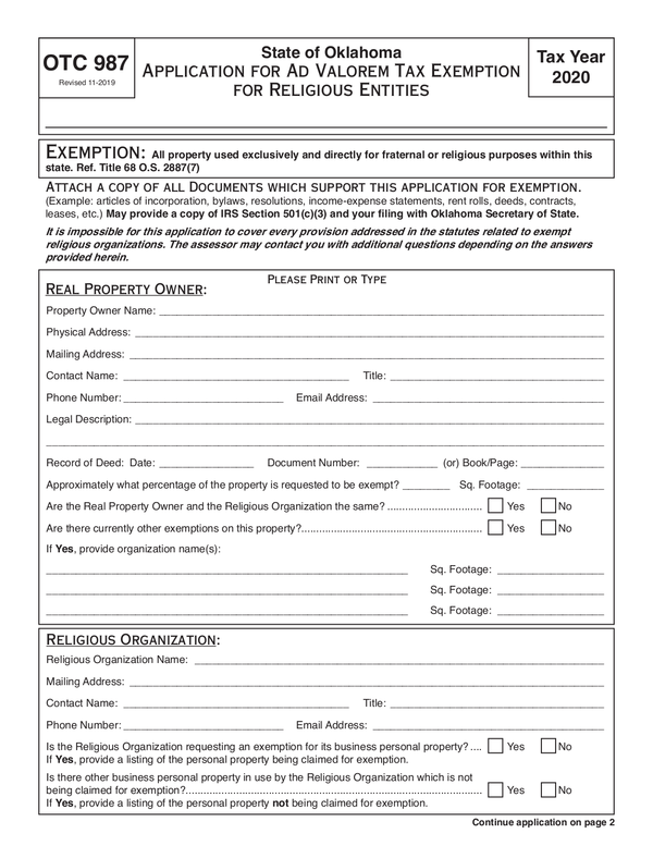 Fill Free Fillable Forms For The State Of Oklahoma