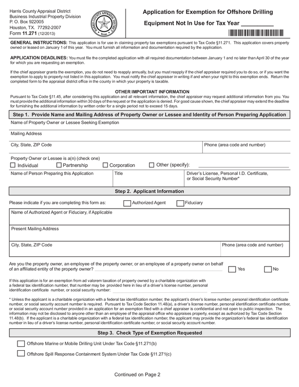 Fill Free Fillable Harris County Appraisal District PDF Forms