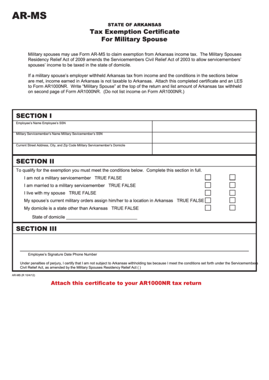 How Do I File Exempt On Ar State Tax Form 0772