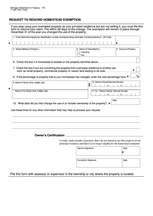 Form Pl 67 Application For Homestead Exemption Printable Pdf Download 0048