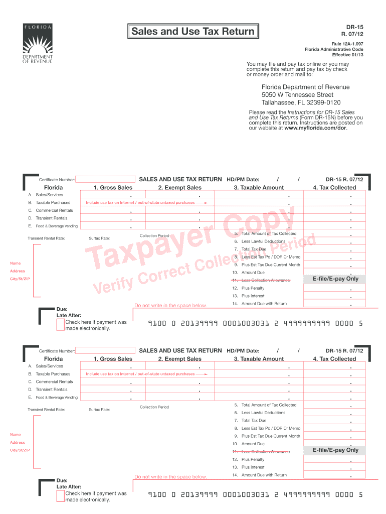 Florida State Sales Tax Exemption Form Example