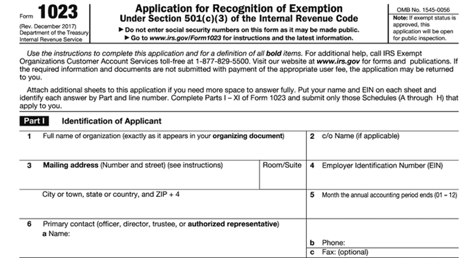 Form 1023 Tax Exempt Form 1023