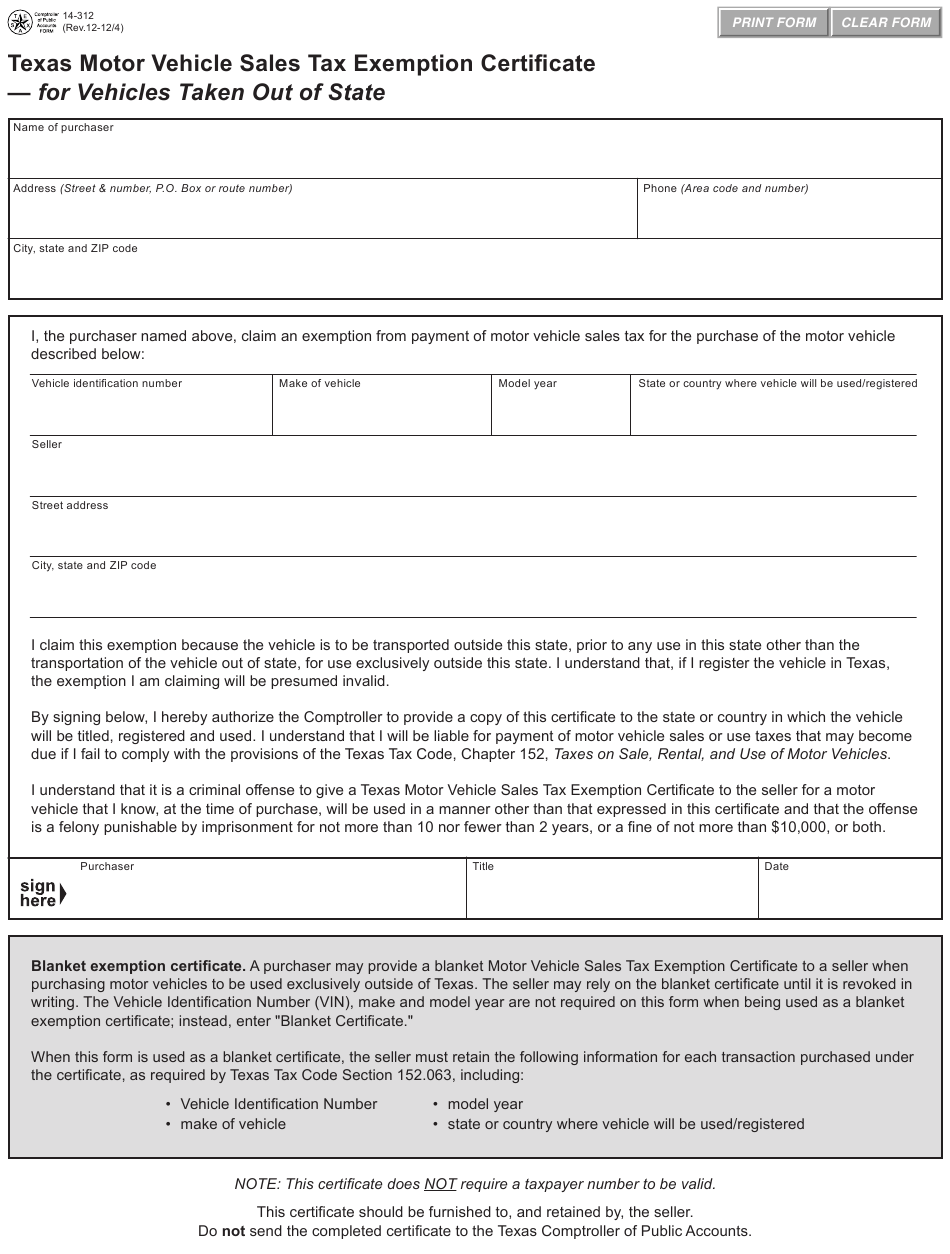 Resale Tax Exempt Form Texas - ExemptForm.com