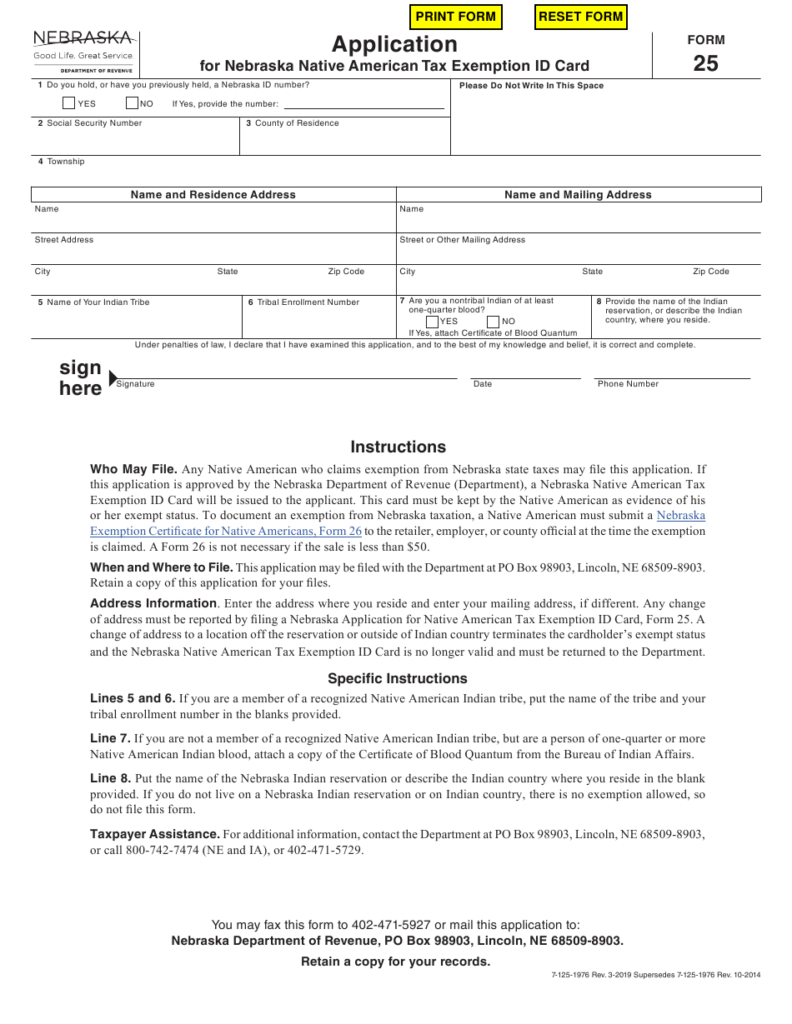 Form 25 Download Fillable PDF Or Fill Online Application For Nebraska 