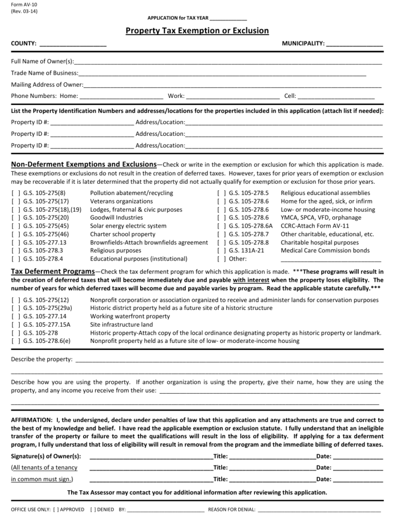 Form AV 10 Download Printable PDF Or Fill Online Application For 