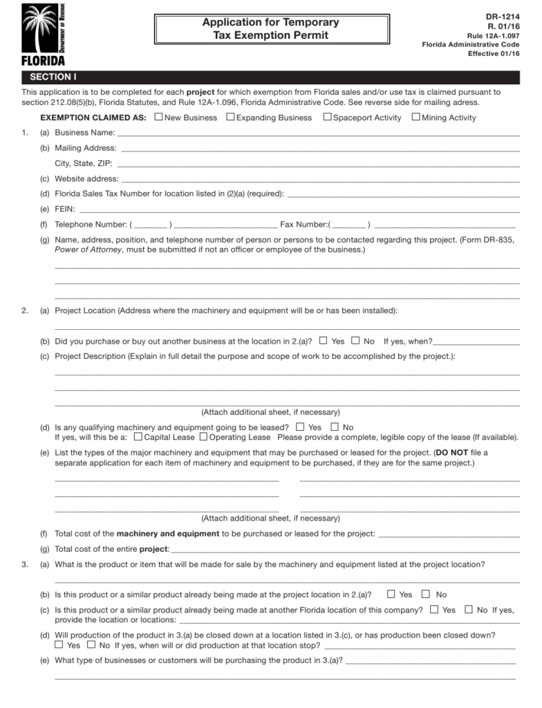 Form DR 1214 Download Printable PDF Or Fill Online Application For 