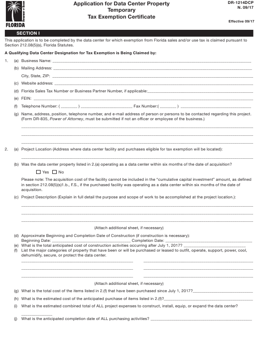 Form DR 1214DCP Download Printable PDF Or Fill Online Application For 