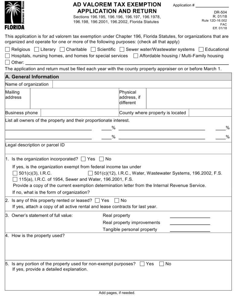 Form DR 504 Download Fillable PDF Or Fill Online Ad Valorem Tax 