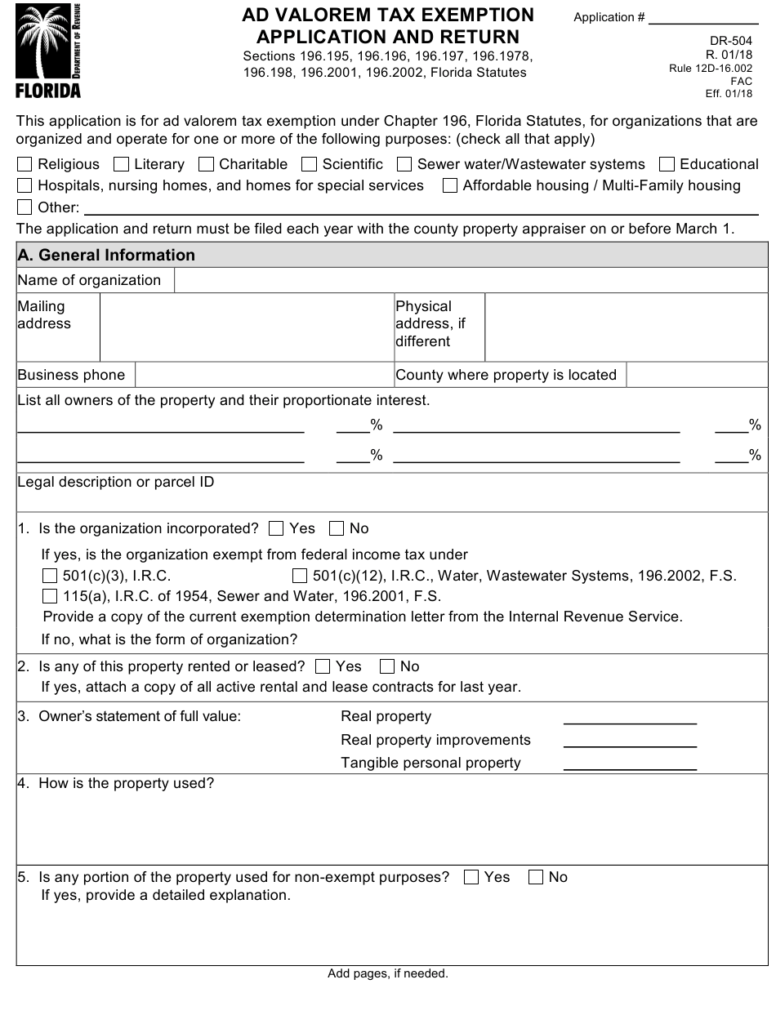 Form DR 504 Download Fillable PDF Or Fill Online Ad Valorem Tax