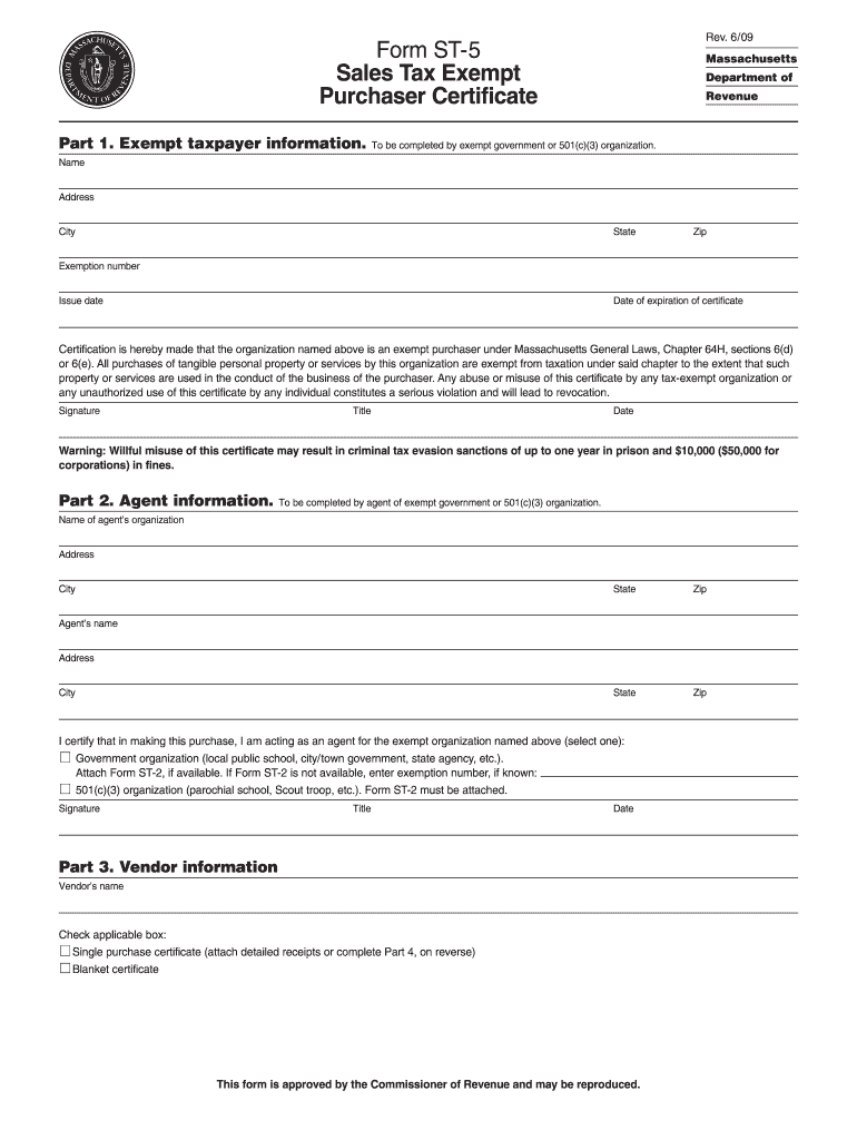 New Jersey Sales Tax Exemption Form St 5
