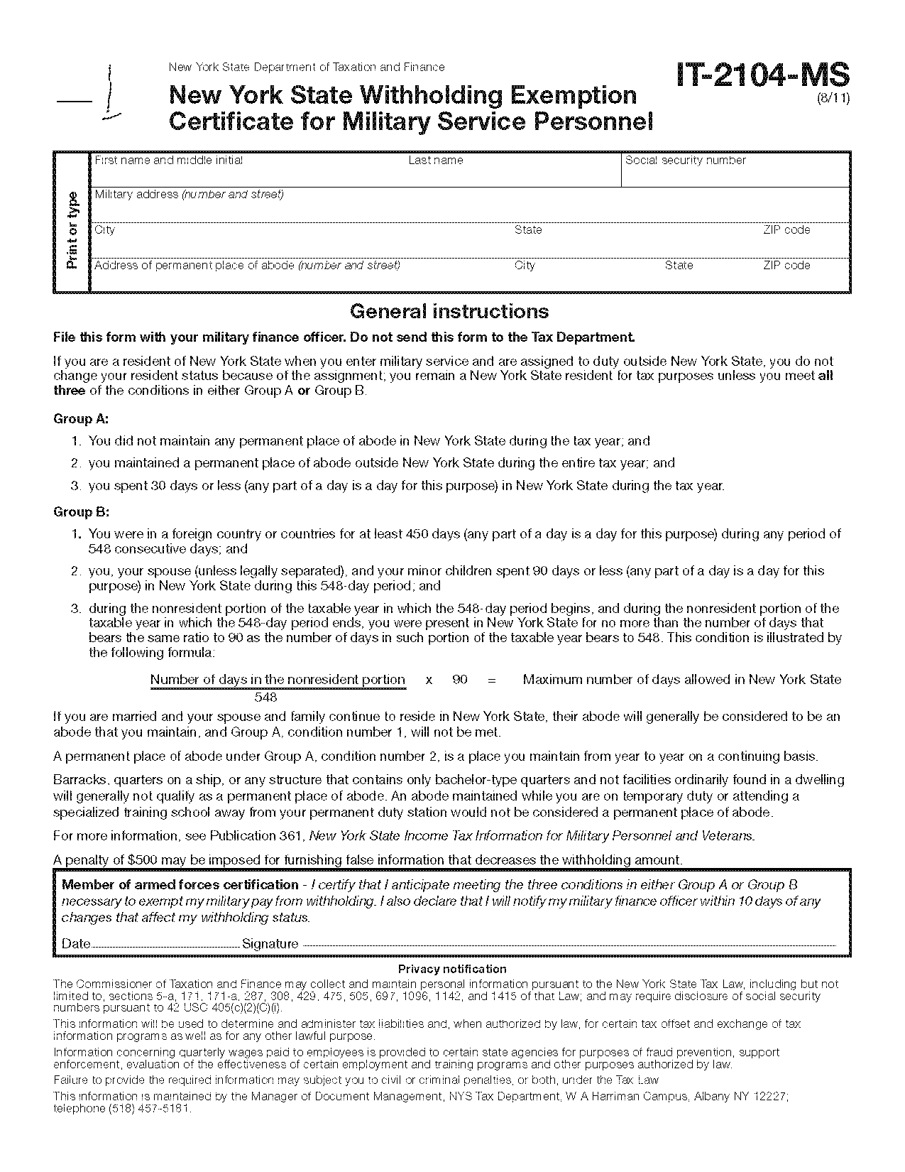 tax exemption form new york