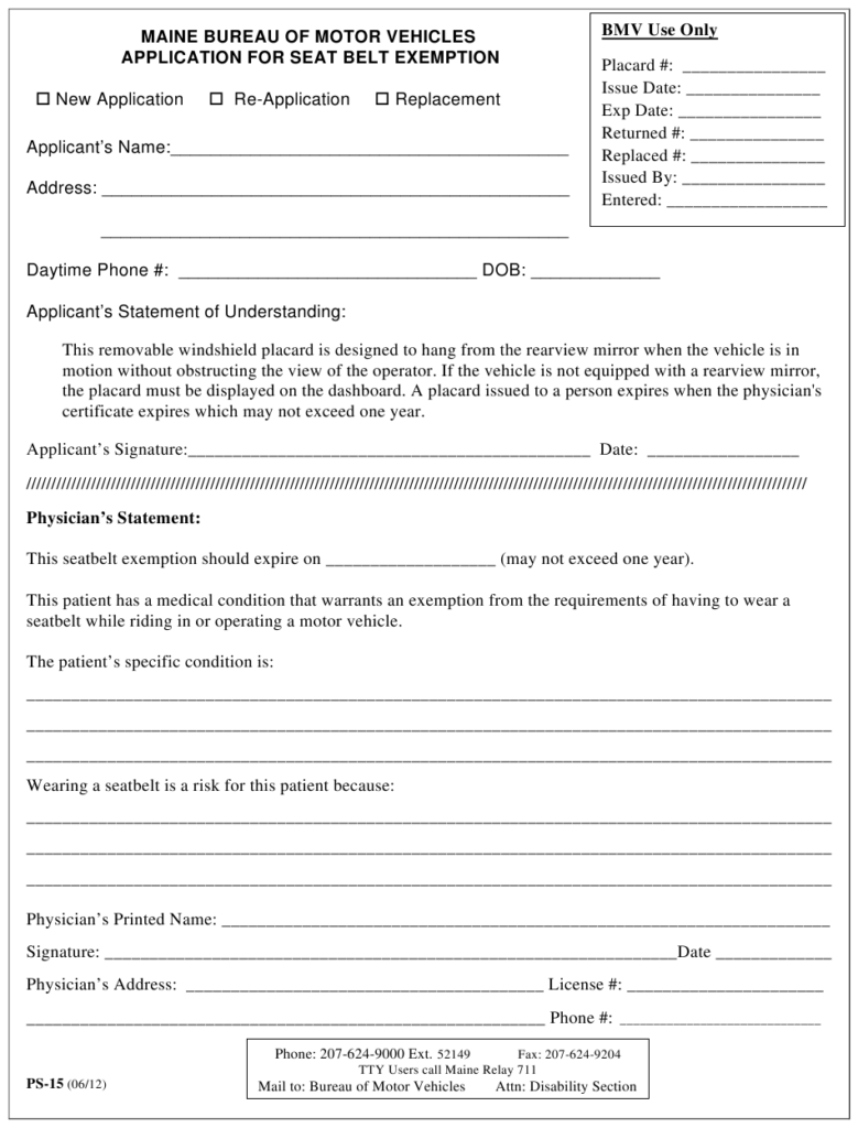 Form PS 15 Download Fillable PDF Or Fill Online Application For Seat 