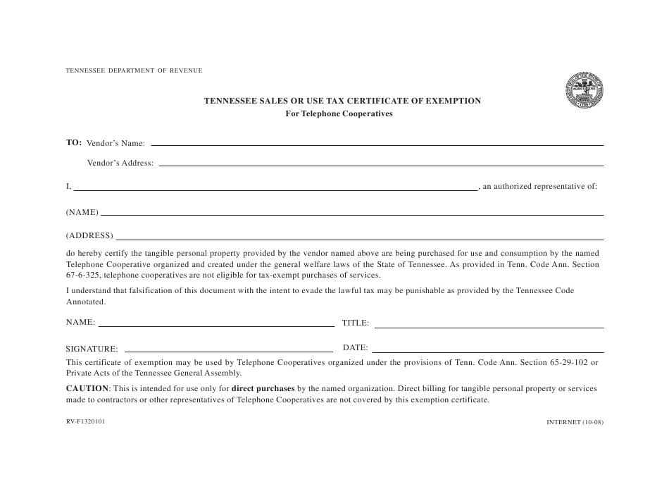 Tn Sales Tax Exemption Form ExemptForm