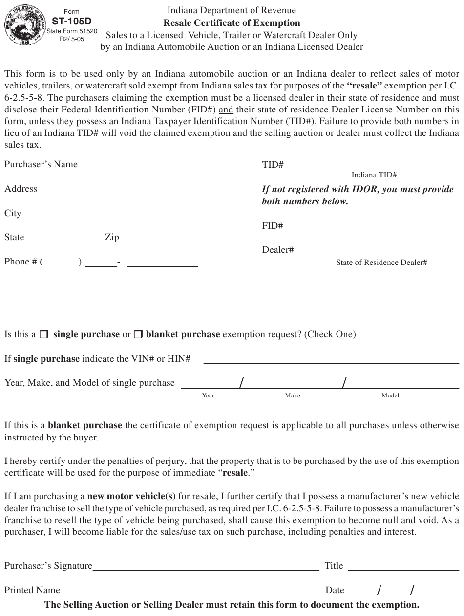 Resale Tax Exemption Form 2955