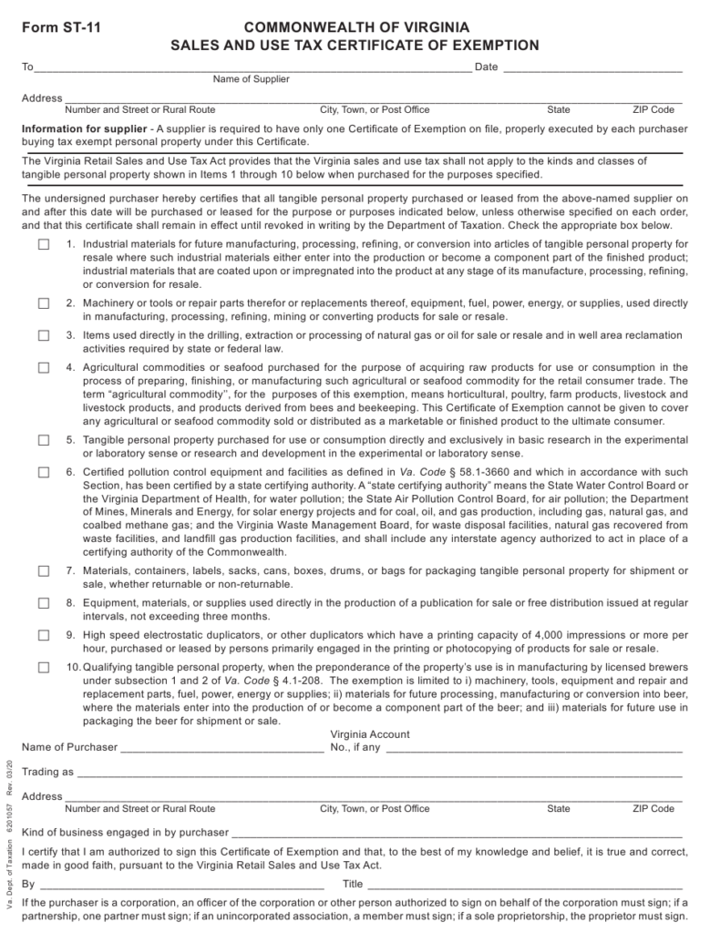 Form ST 11 Download Fillable PDF Or Fill Online Sales And Use Tax 