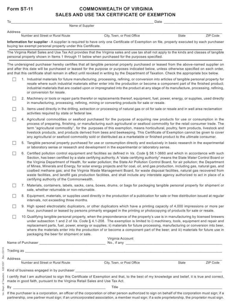 Form ST 11 Download Fillable PDF Or Fill Online Sales And Use Tax 