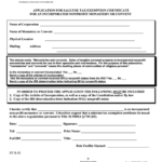 Form St R 02 Application For Sale use Tax Exemption Certificate For