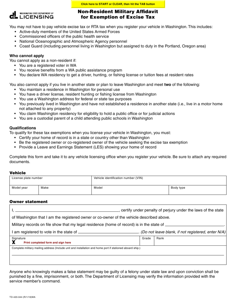 Form TD 420 044 Download Fillable PDF Or Fill Online Non resident 