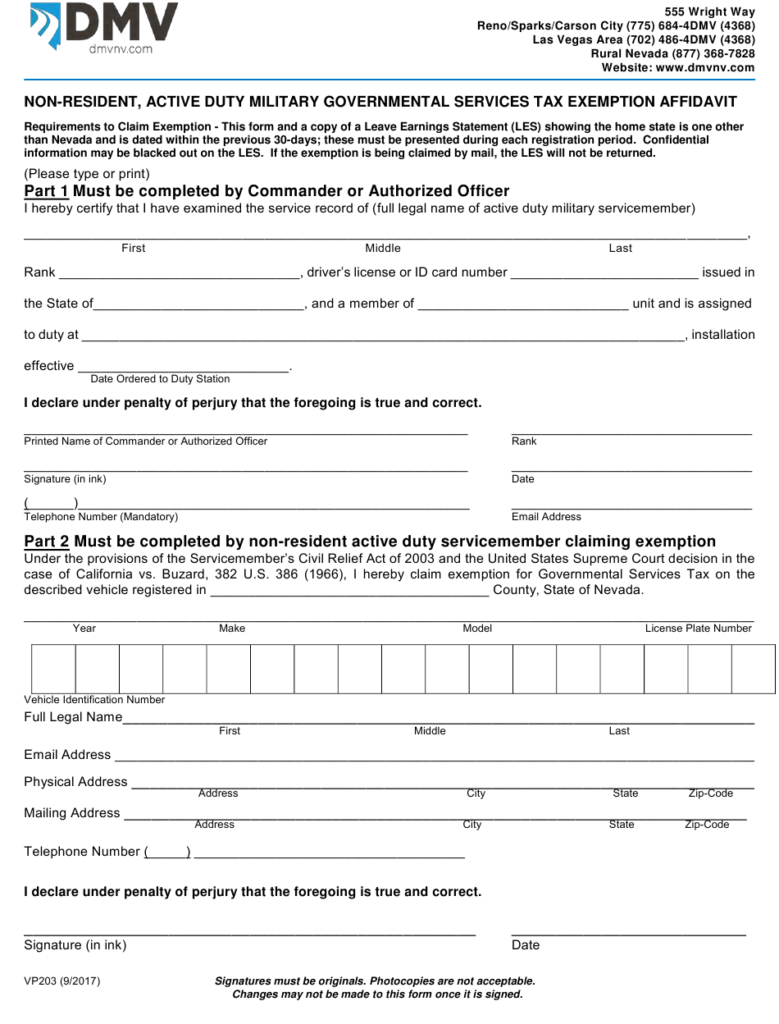 Form VP 203 Download Fillable PDF Or Fill Online Non resident Active