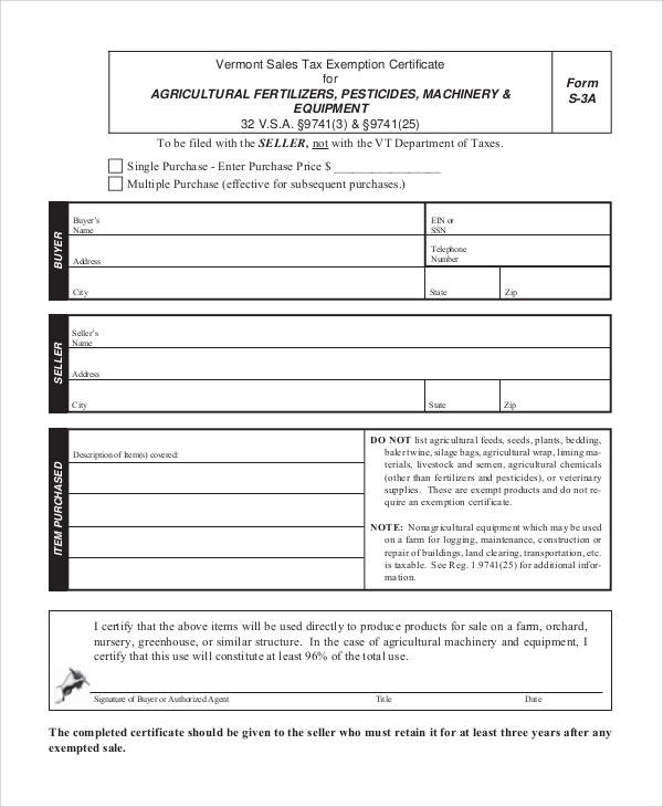 FREE 10 Sample Tax Exemption Forms In PDF