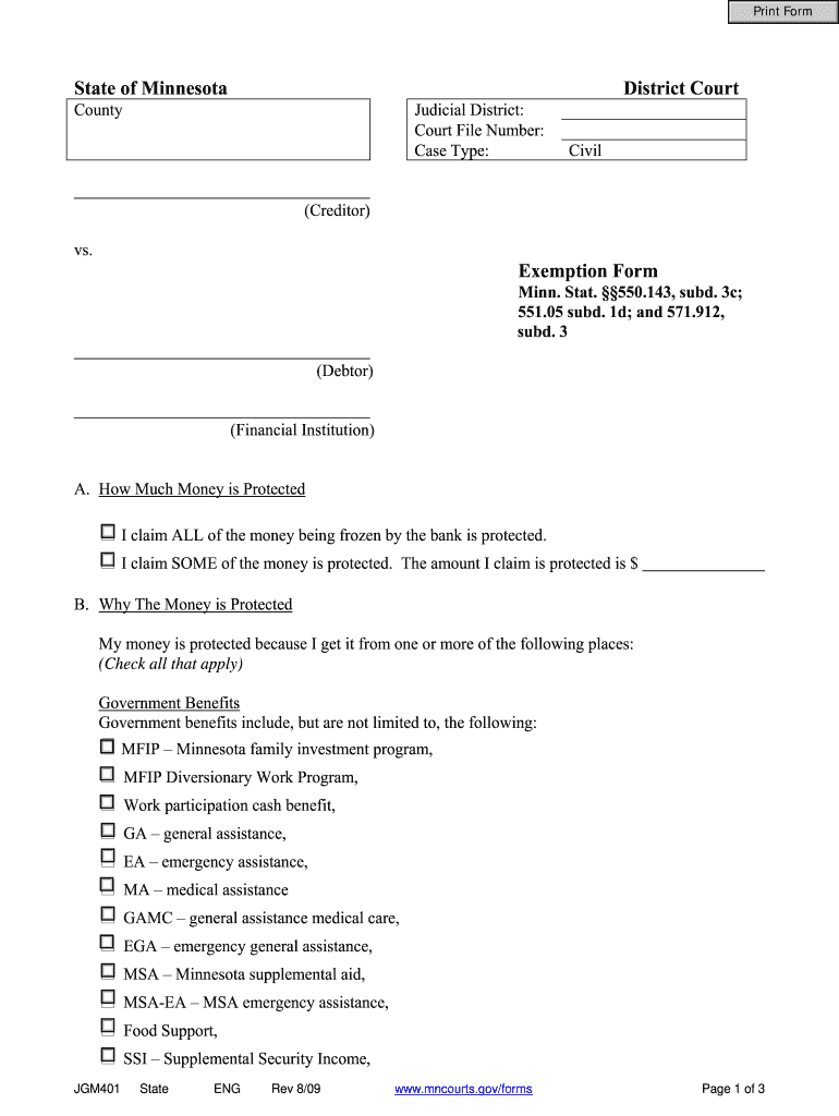 Garnishment Exemption Form Fill Online Printable Fillable Blank