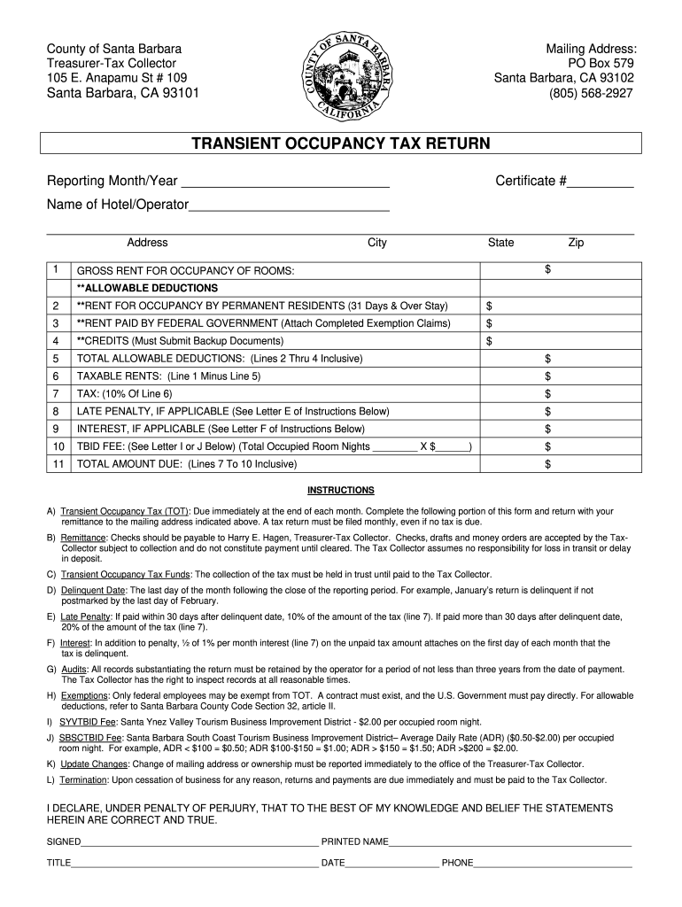 Hotel Automation Santa Barbara Ca Fill Out And Sign Printable PDF 