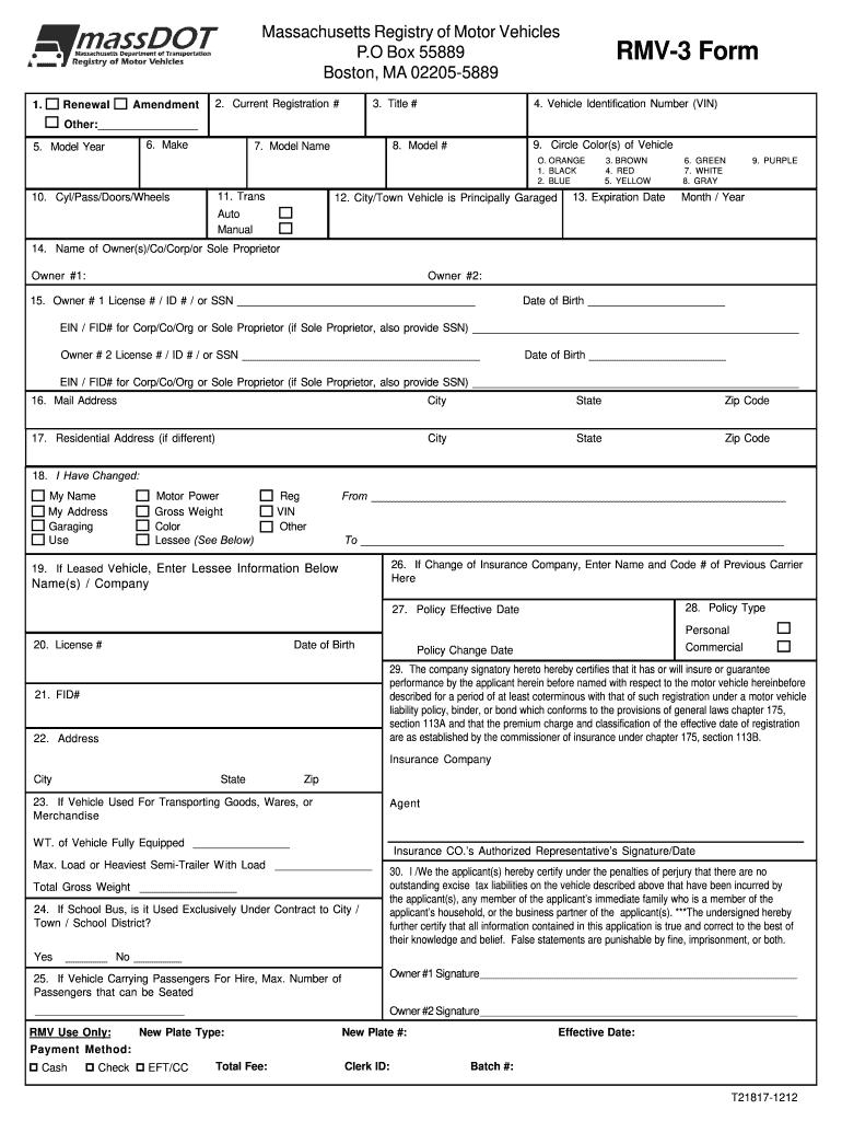 How To Fill Out Rmv 1 Form Fill Online Printable Fillable Blank 