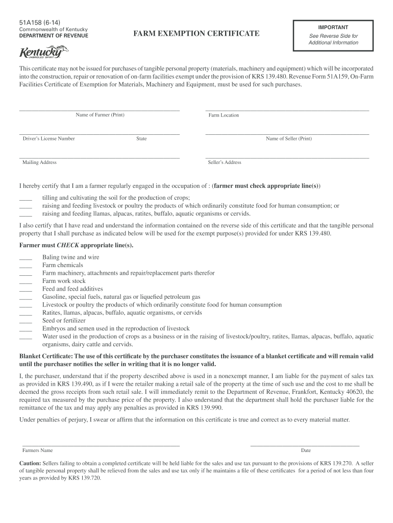 How To Get A Farm Tax Exempt Number In Ky Fill Online Printable 