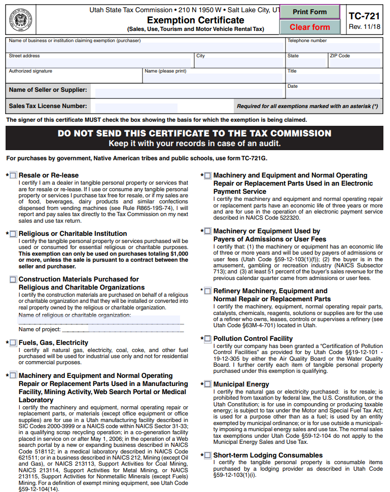 How To Get A Sales Tax Exemption Certificate In Utah