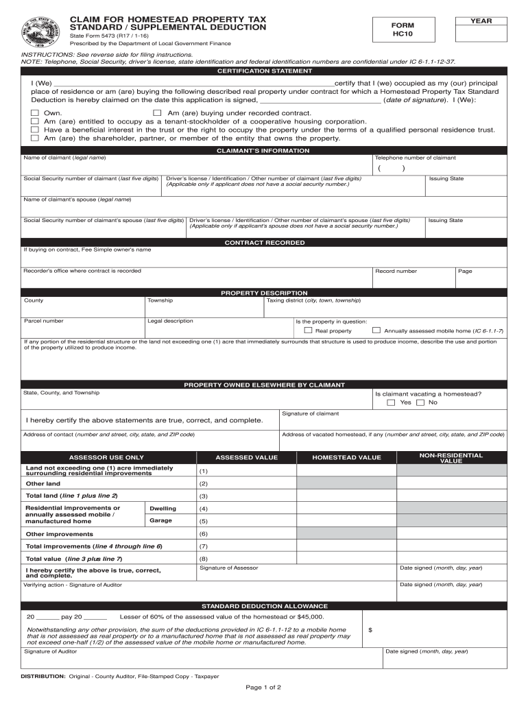 Indiana State Form 5473 Fill Out And Sign Printable PDF Template 