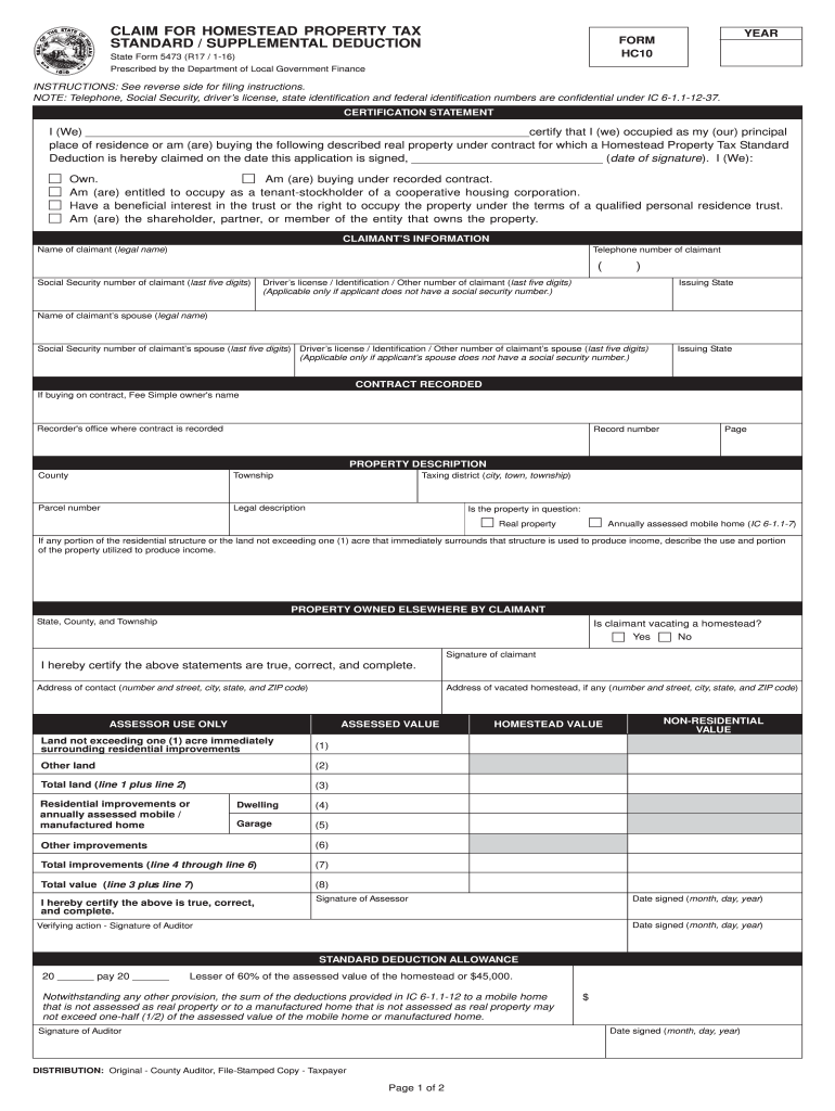 Indiana State Form 5473 Fill Out And Sign Printable PDF Template