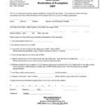 Individual Declaration Of Exemption 2005 Form City Of Lakewood