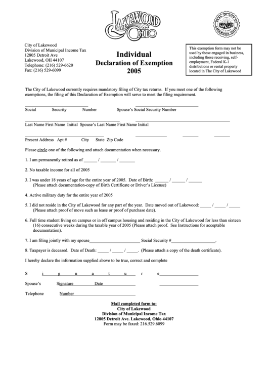 2023 Oh Municipal Tax Exemption Form