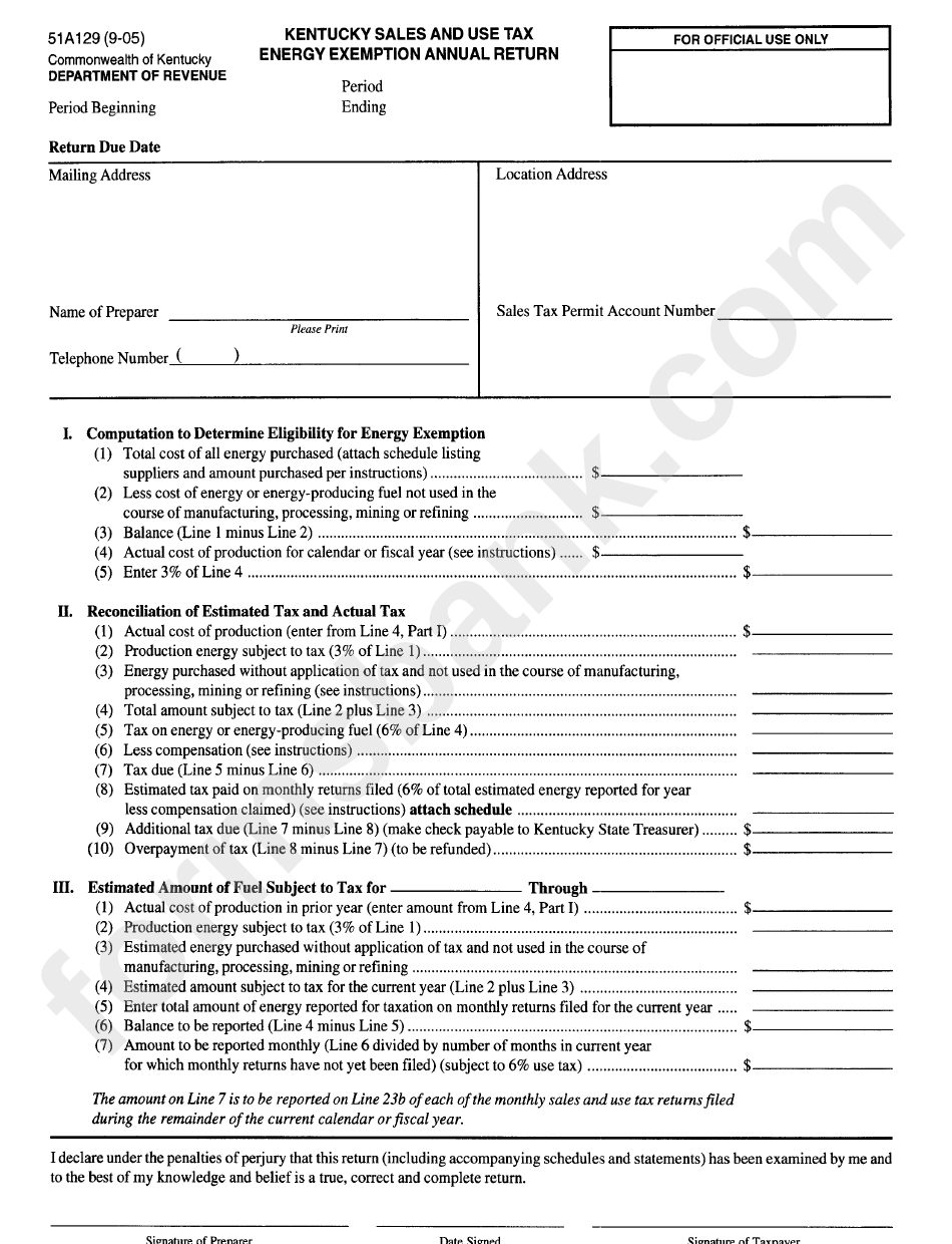 Kentucky Sales Tax Exemption Form ExemptForm