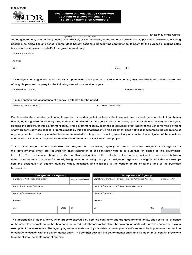 Ldr Form R 1020 Fill Online Printable Fillable Blank PDFfiller