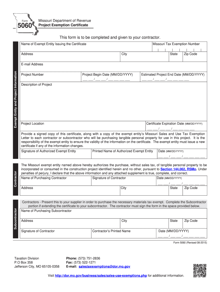 Mo Form 5060 Fill Out And Sign Printable PDF Template SignNow