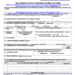 Multnomah County Business Income Tax Form 2003 Printable Pdf Download